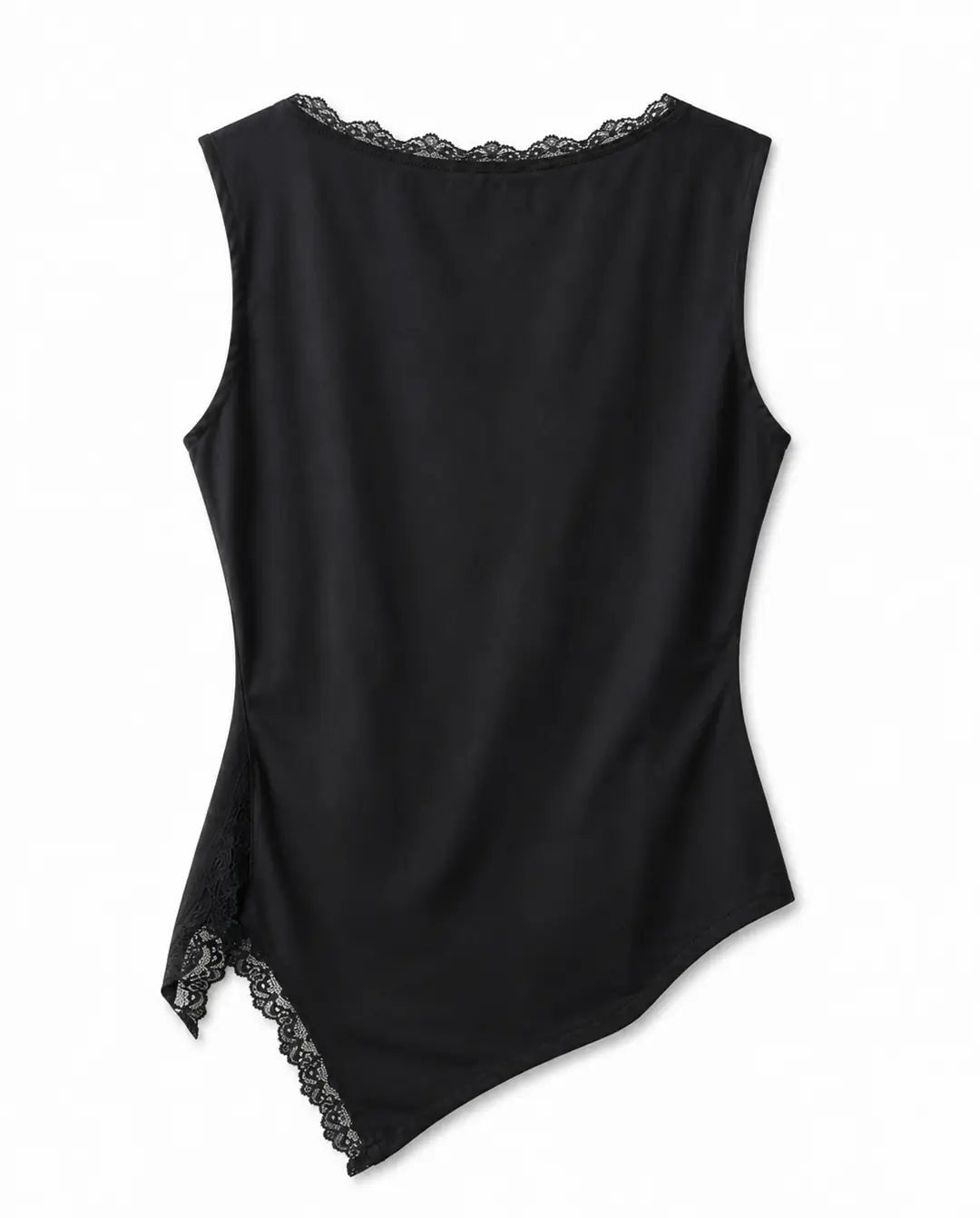 Asymmetric Lace Top - Black - CORLIÉN & KAEL