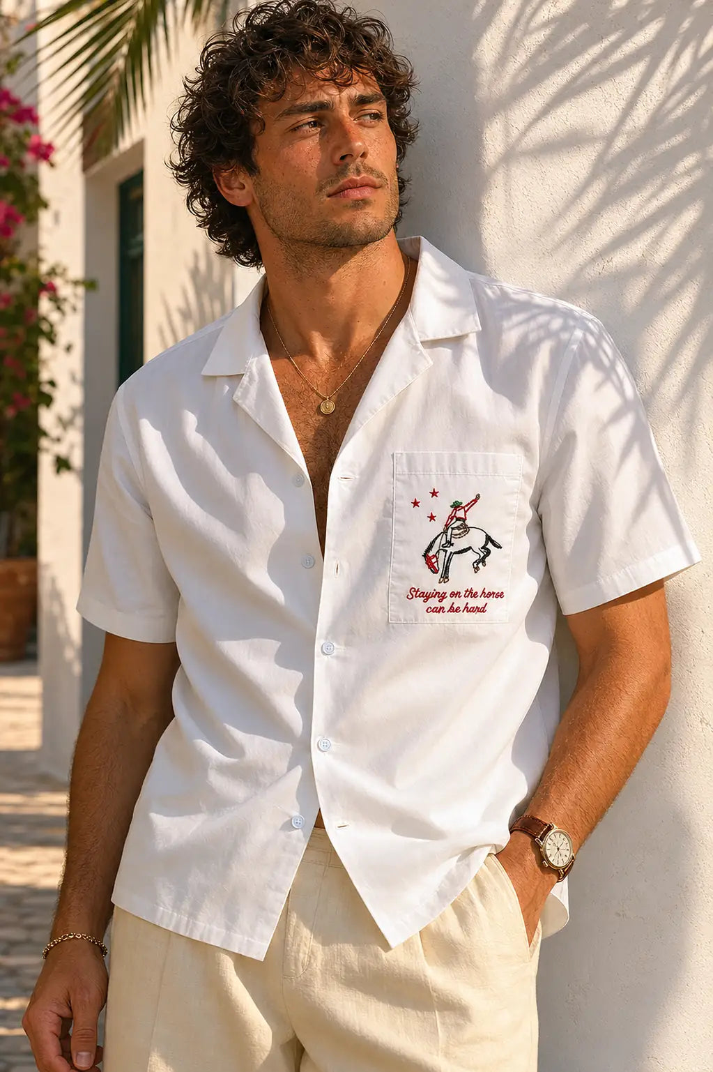 Camp Collar Shirt White back — CORLIÉN & KAEL