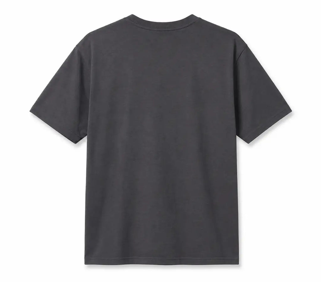Essential Logo Tee Heather Grey detail — CORLIÉN & KAEL