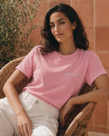 Essential Logo Tee Pink Women front — CORLIÉN & KAEL