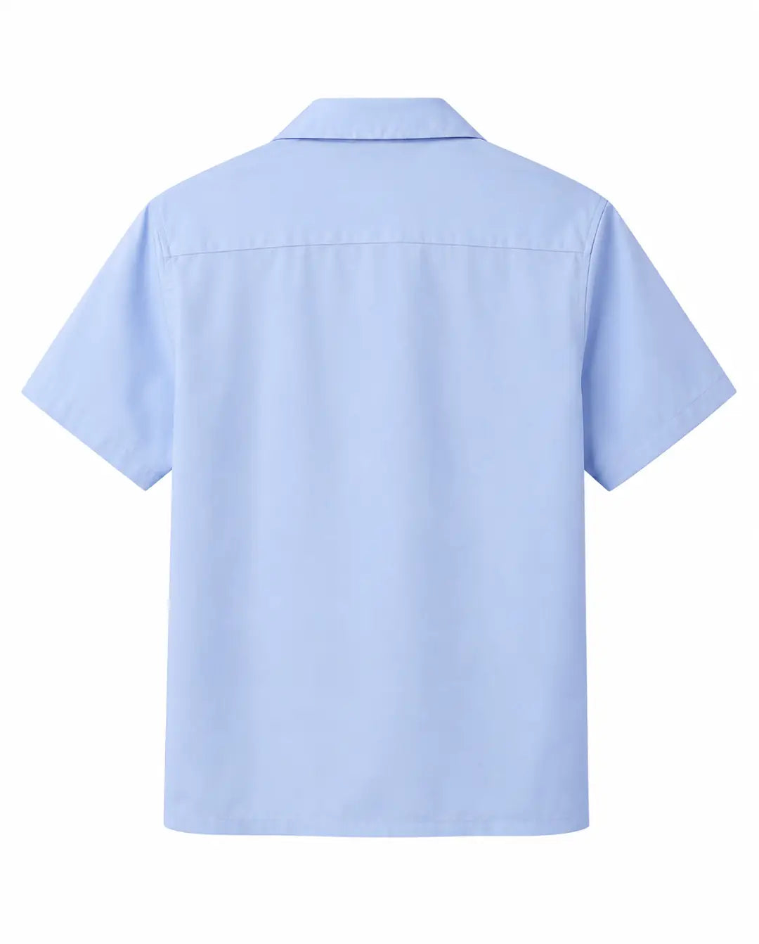 Camp Collar Shirt Light Blue detail — CORLIÉN & KAEL