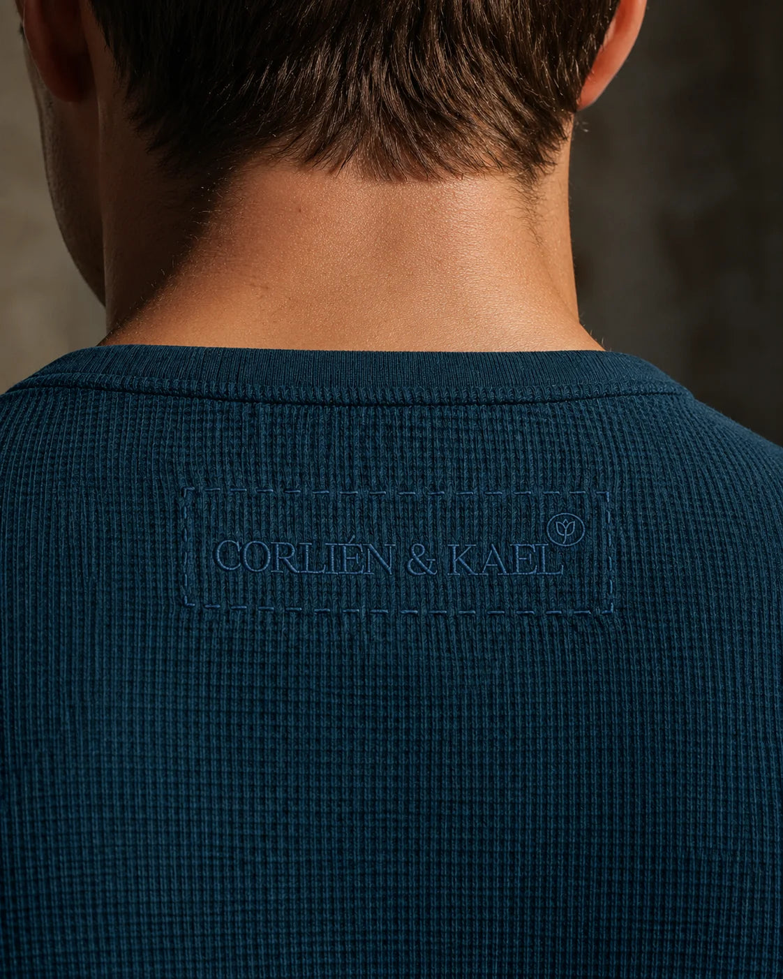 Waffle Henley - Petrol