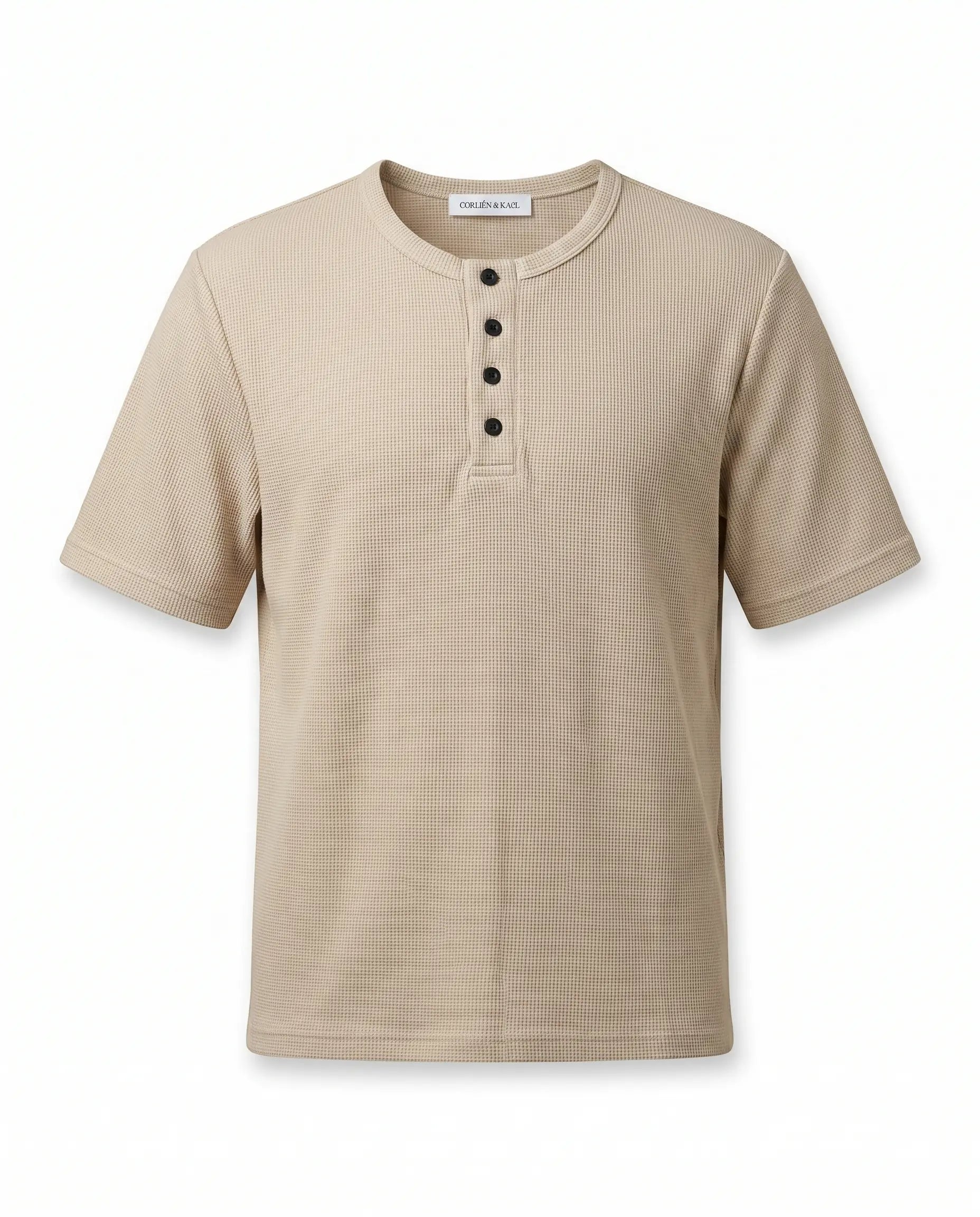 Waffle Henley - Sand