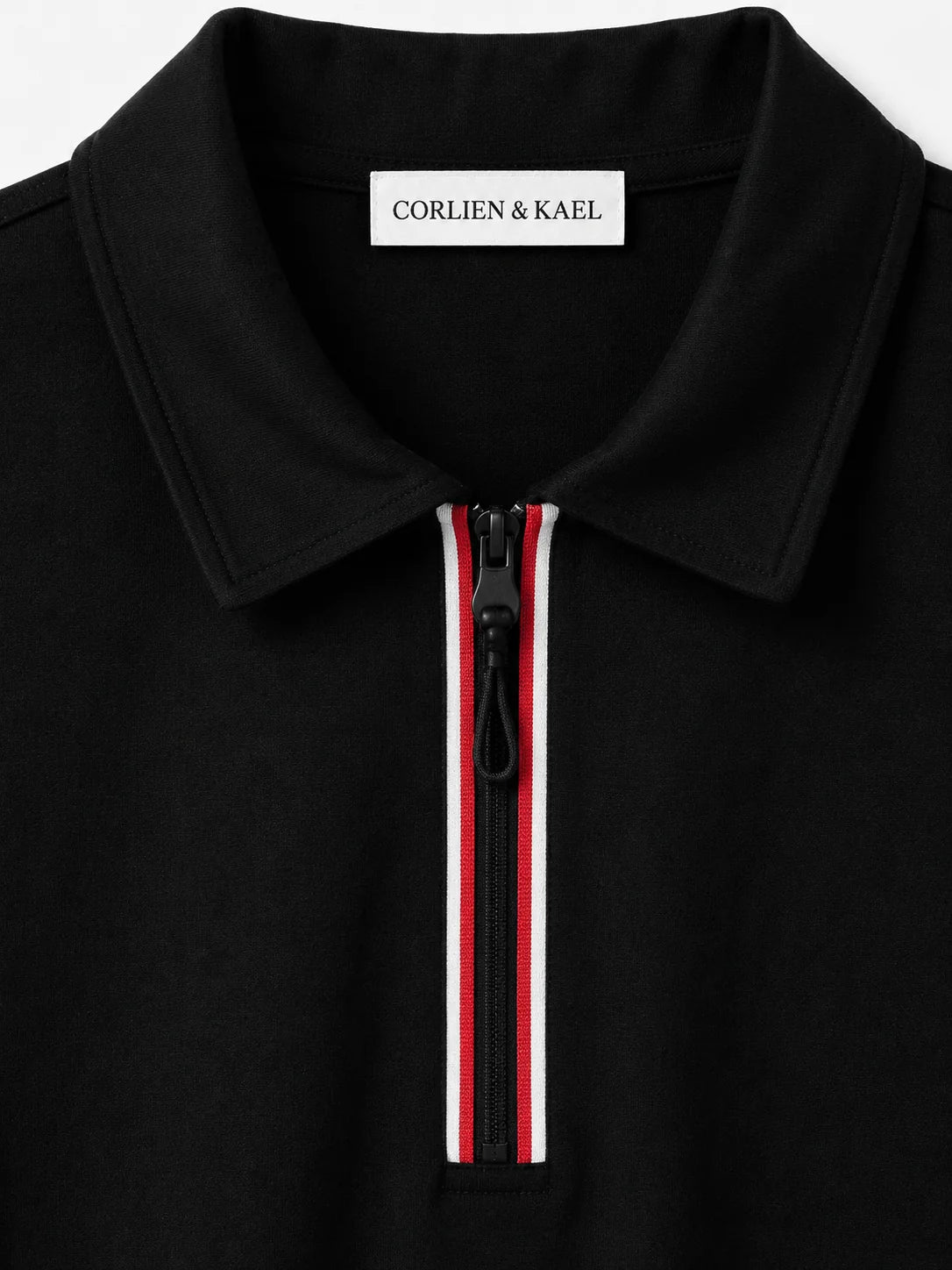 Zip Polo Shirt - Black