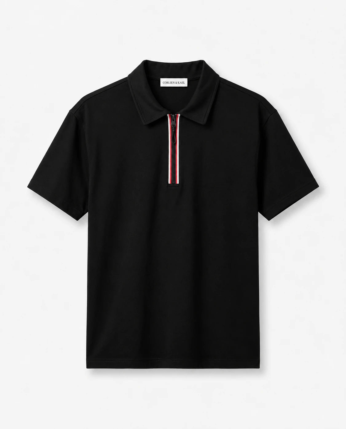 Zip Polo Shirt - Black
