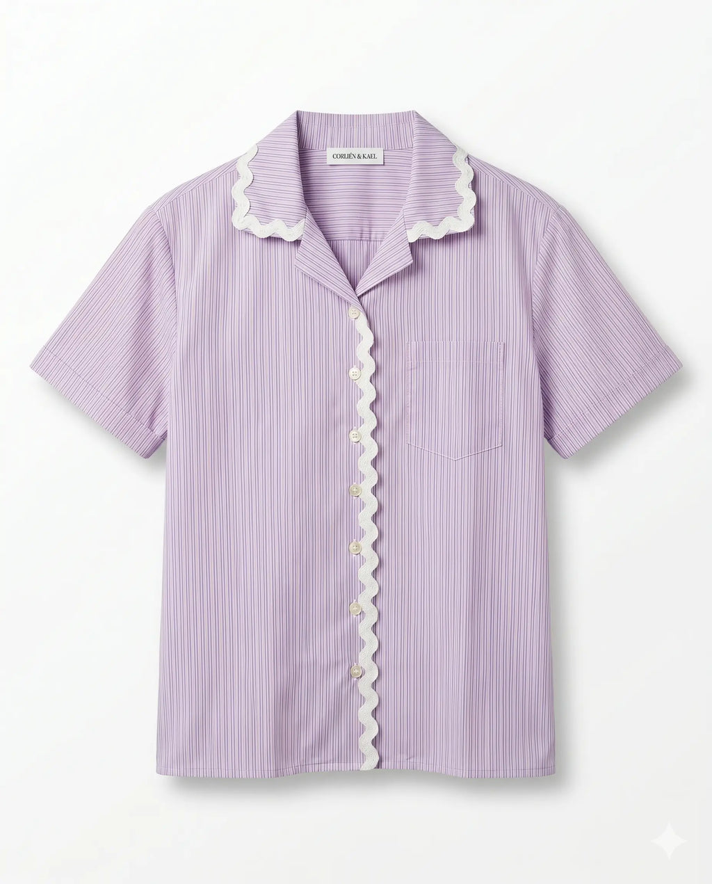 Striped Poplin Shirt - Lilac