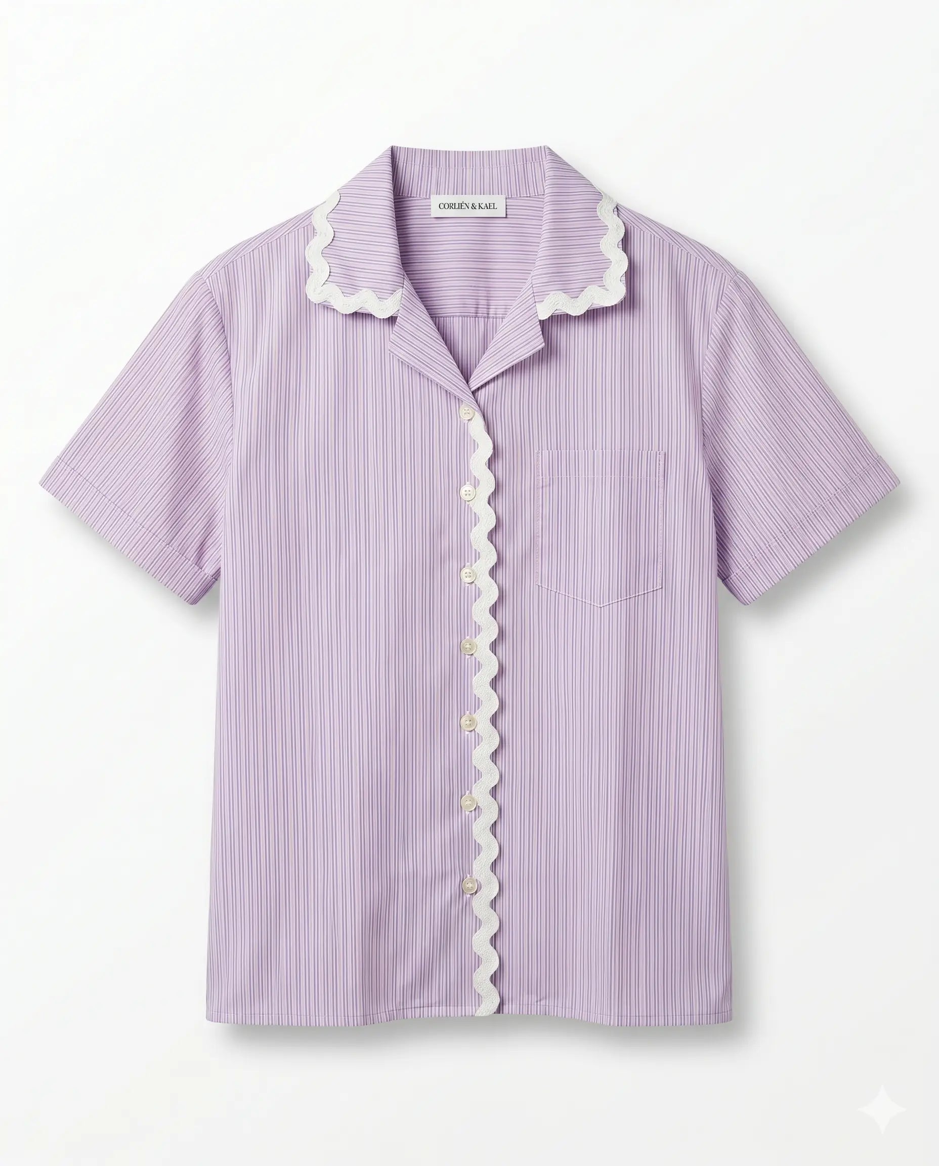 Striped Poplin Shirt - Lilac