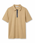 Zip Polo Shirt - Beige