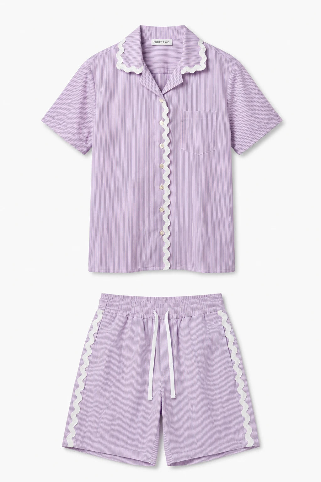 Striped Poplin Set - Lilac