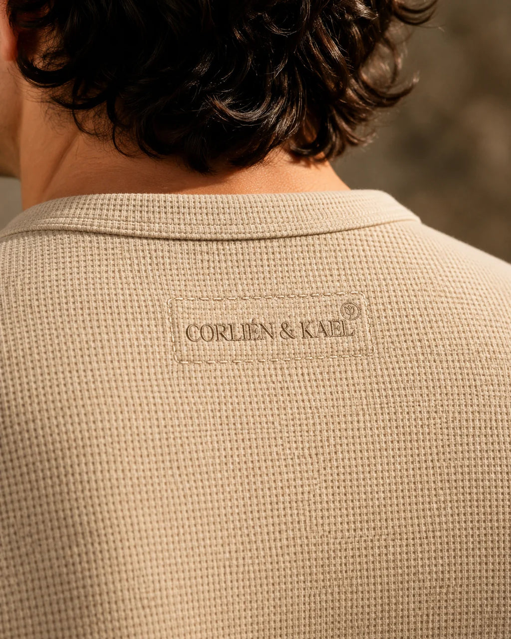 Waffle Henley - Sand