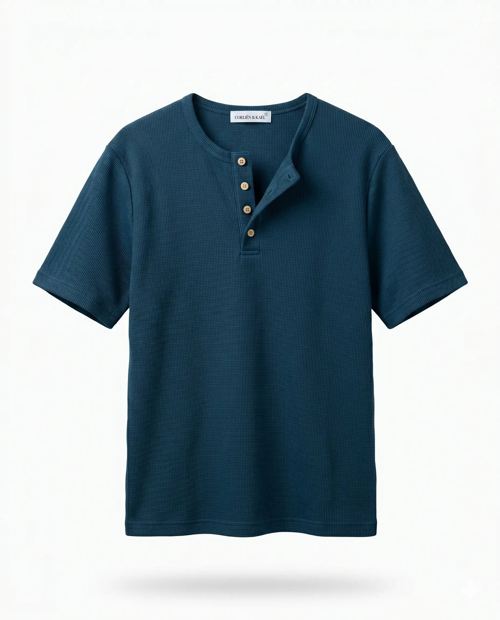 Waffle Henley - Petrol