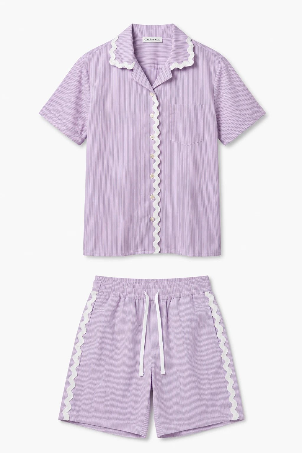 Striped Poplin Set - Lilac - CORLIÉN & KAEL