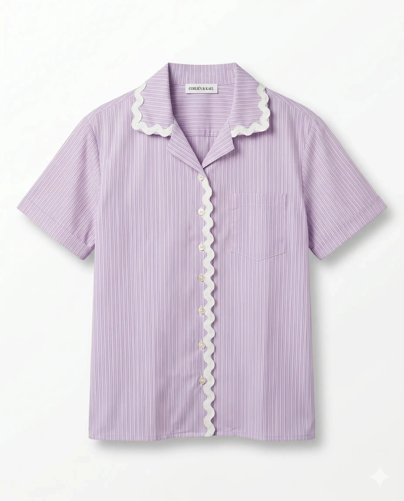 Striped Poplin Shirt - Lilac - CORLIÉN & KAEL