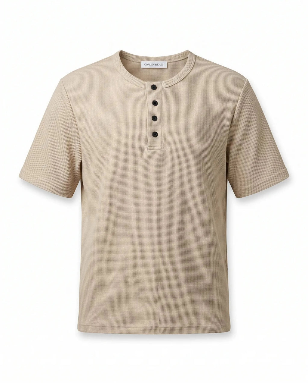 Waffle Henley - Sand - CORLIÉN & KAEL