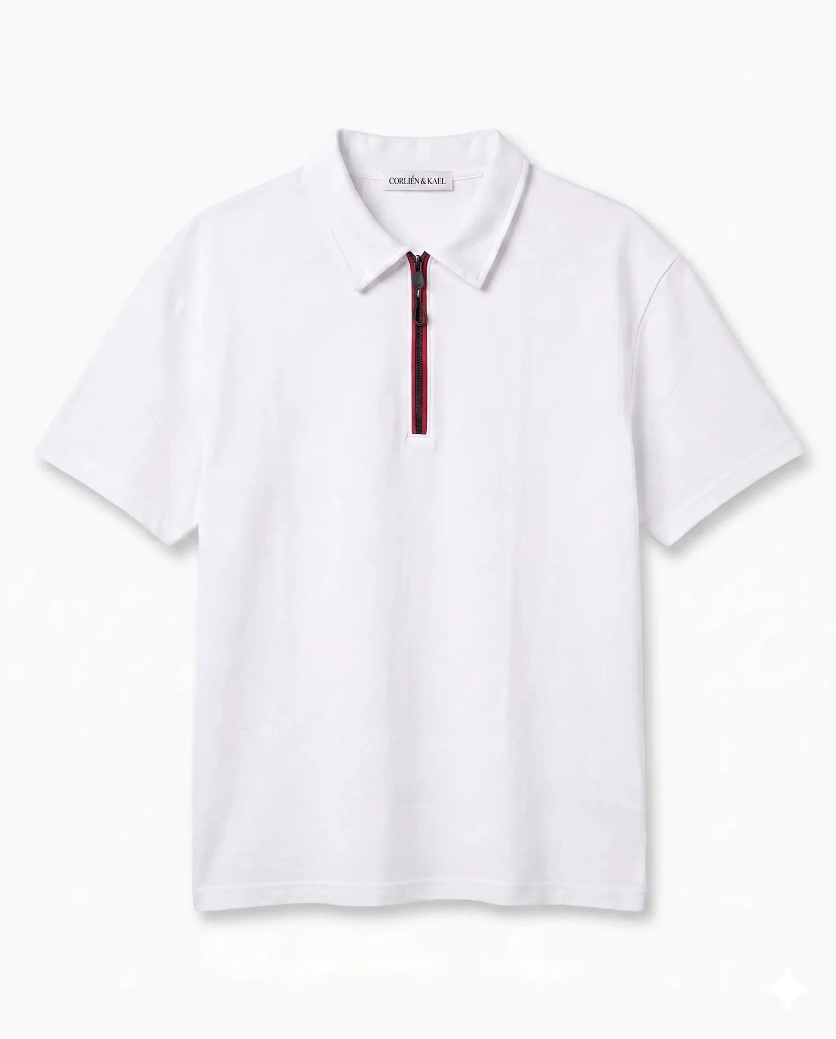 Zip Polo Shirt - White - CORLIÉN & KAEL